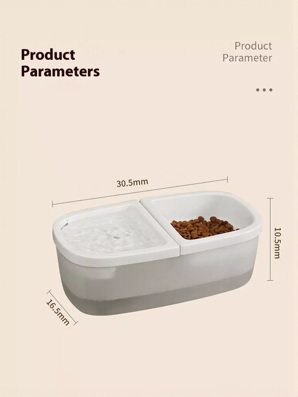 Trendsi 2-in-1 automatic pet water dispenser and food bowl with a sleek design, suitable for small to medium pets.