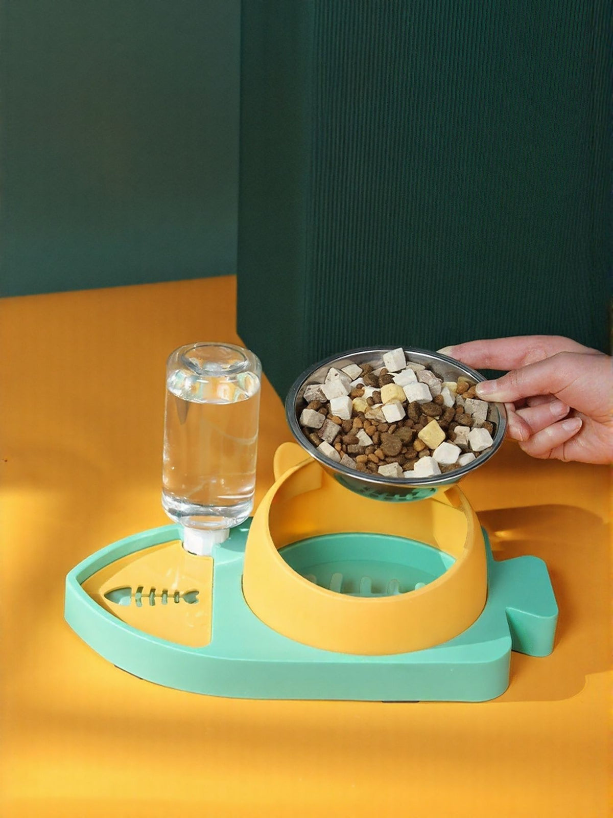 Automatic water refill pet bowl by Trendsi with a sleek design, featuring a large water reservoir and easy-access spout.