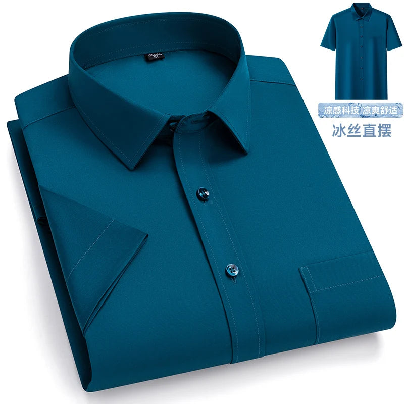 Men's Short-Sleeve Wrinkle-Resistant Dress Shirt