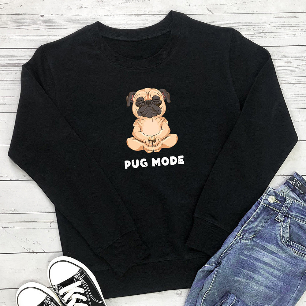 Women's PUG MODE Loose Crewneck Sweatshirt