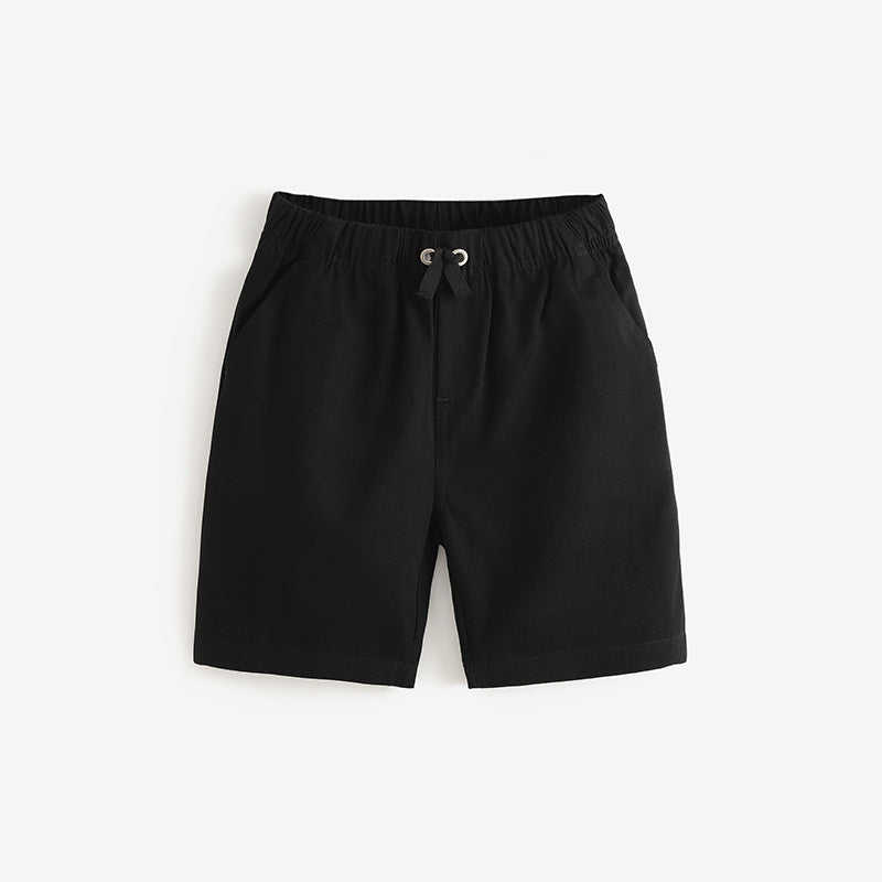 Boys' Elastic-Waist Cotton Sports Shorts
