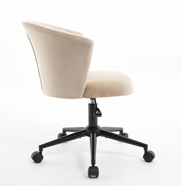 Camel Velvet-Style Swivel Office Chair