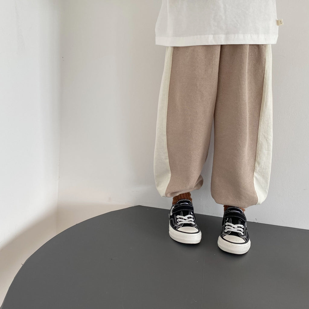Kids' Spliced Drawstring Sports Pants