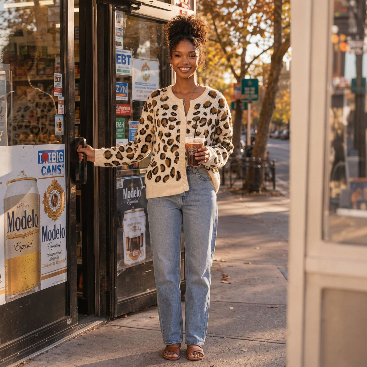 Leopard print V-neck sweater eprolo