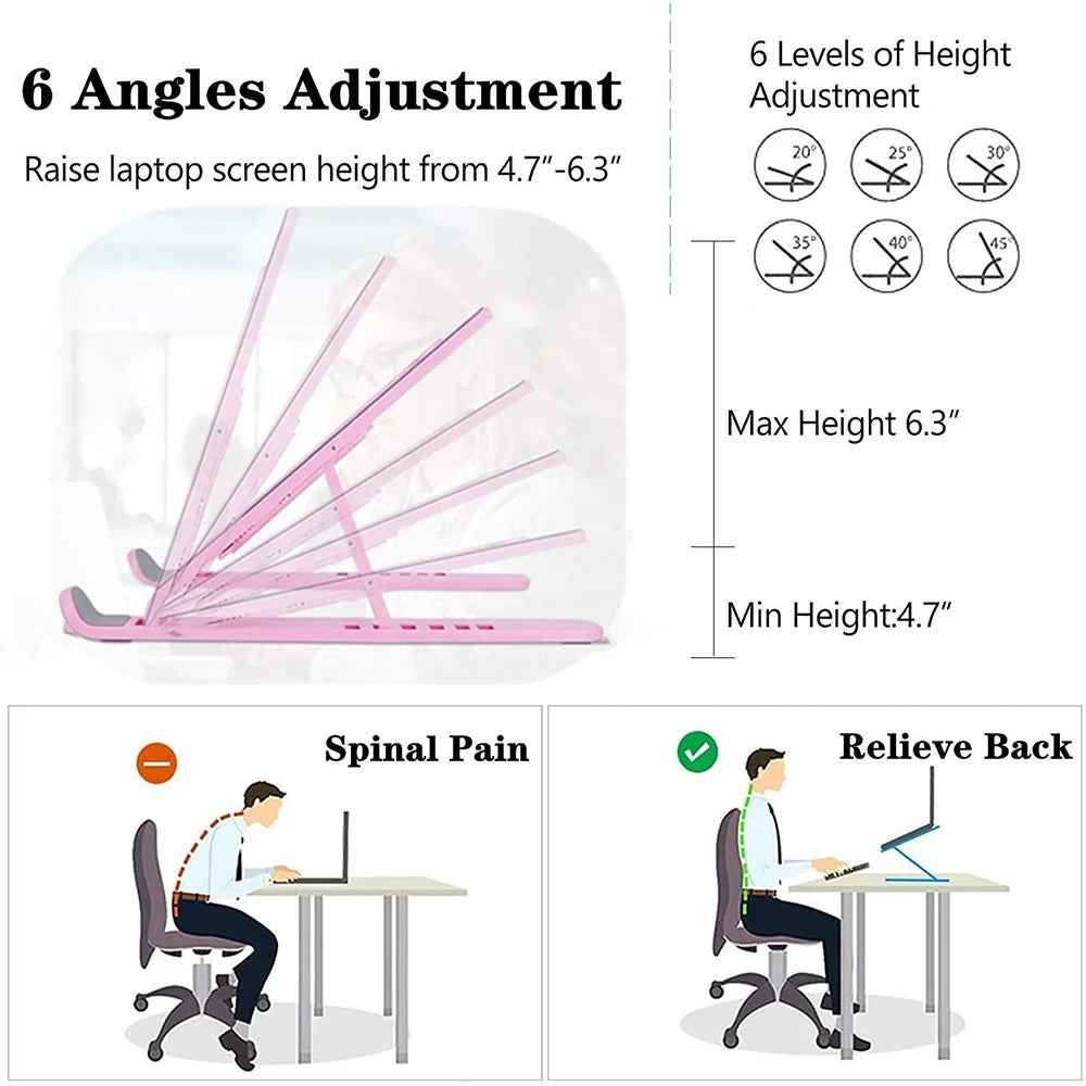 Universal Laptop Stand Adjustable Notebook Holder for Macbook Non-slip Foldable Cooling Base Bracket for Laptop/Tablet/phone
