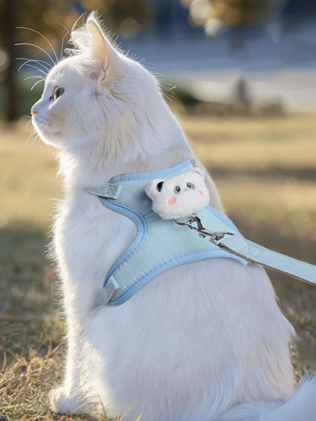 Breathable mesh pet harness from Trendsi with adjustable straps and animal-themed design for comfortable pet walking.
