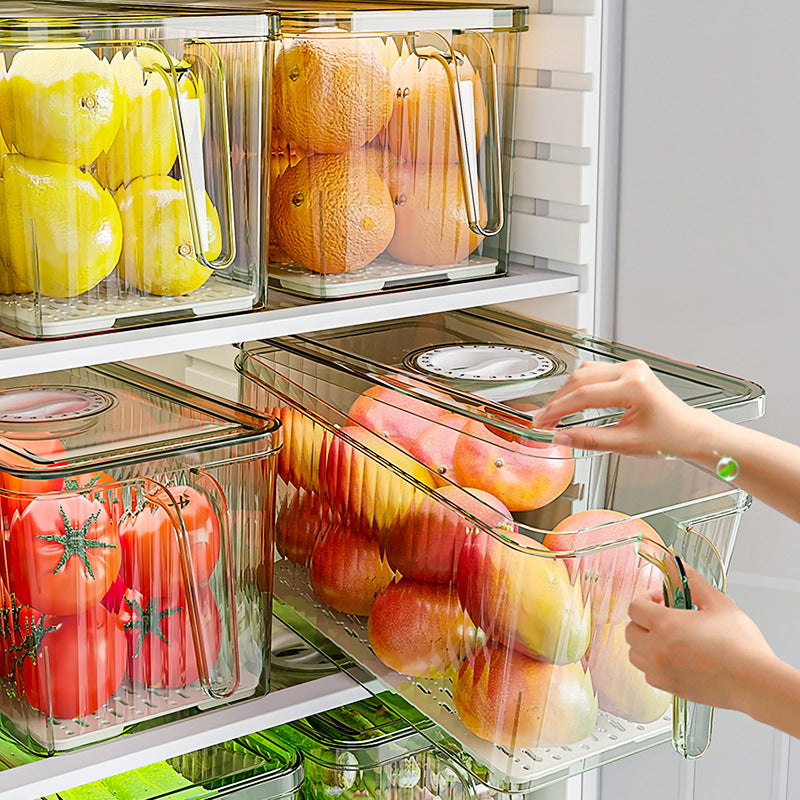 Stackable Refrigerator Food Storage Boxes with Handles