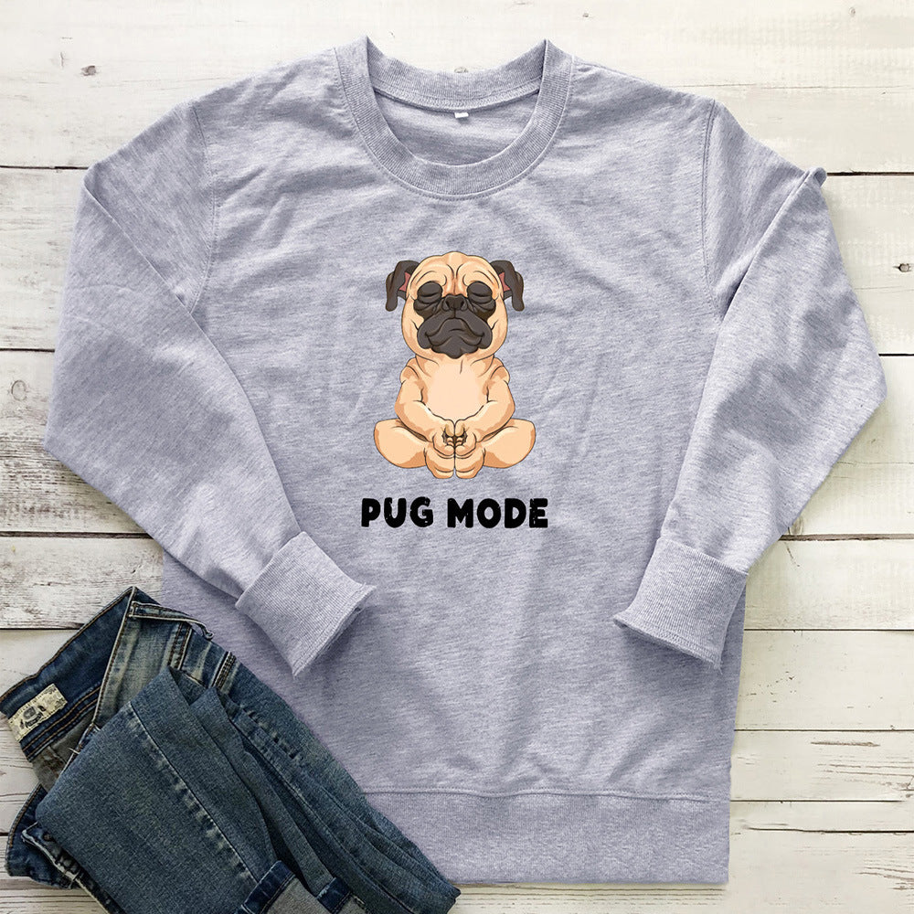 Women's PUG MODE Loose Crewneck Sweatshirt