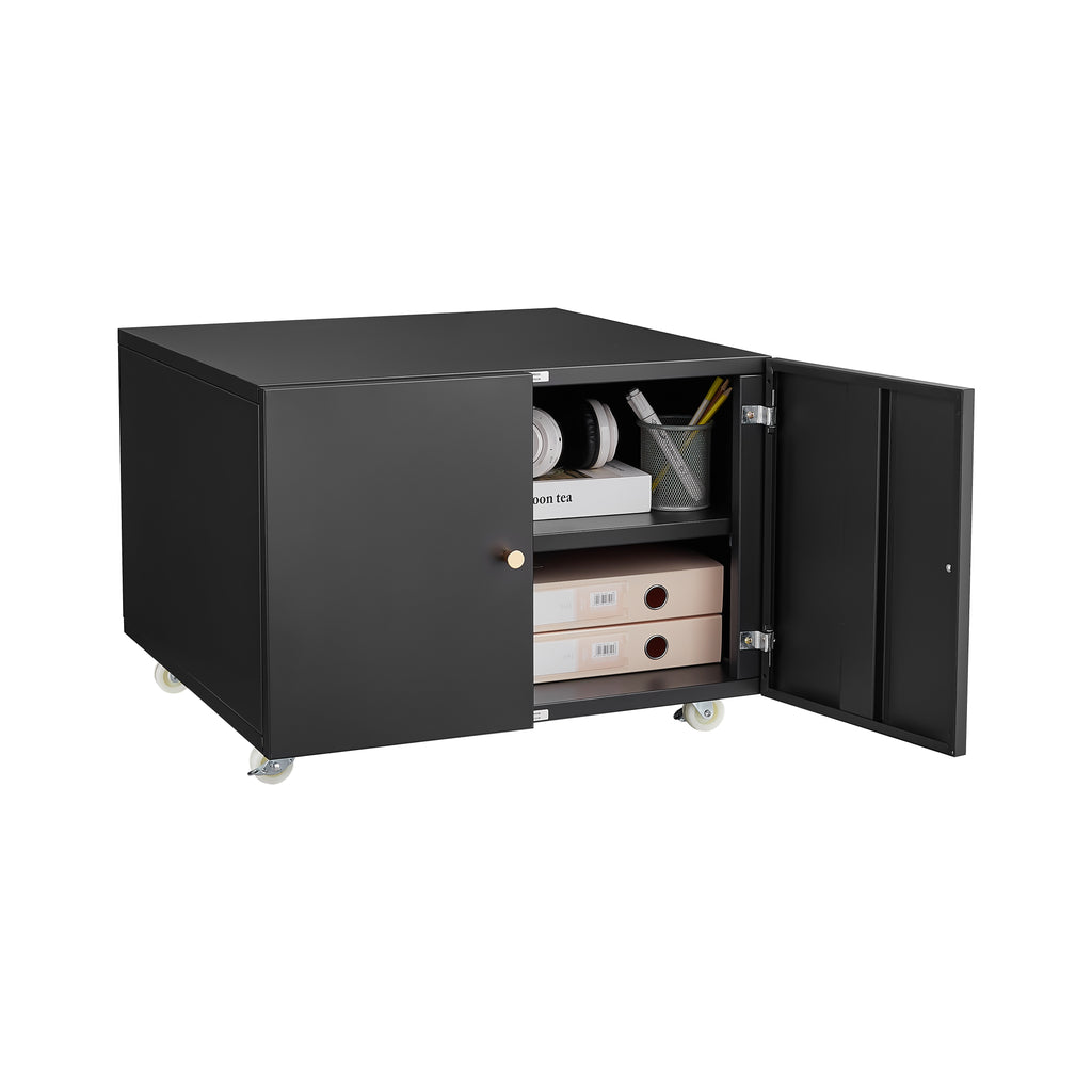 White Mobile Steel Copier Cabinet & Office Storage Stand