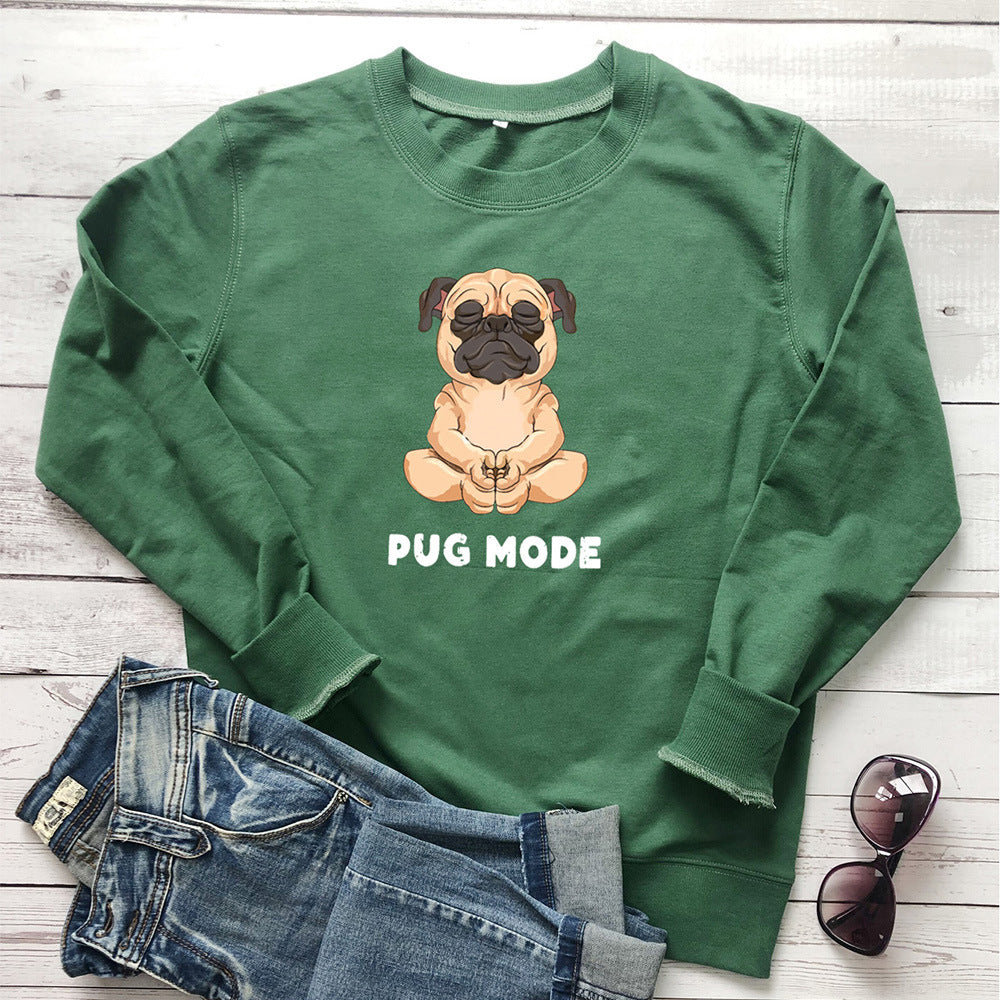 Women's PUG MODE Loose Crewneck Sweatshirt