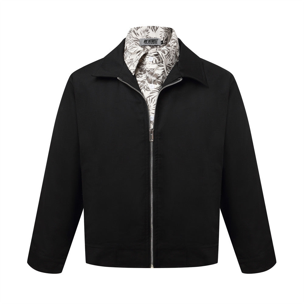 Color-Block Floral Zip Jacket – Apricot or Black