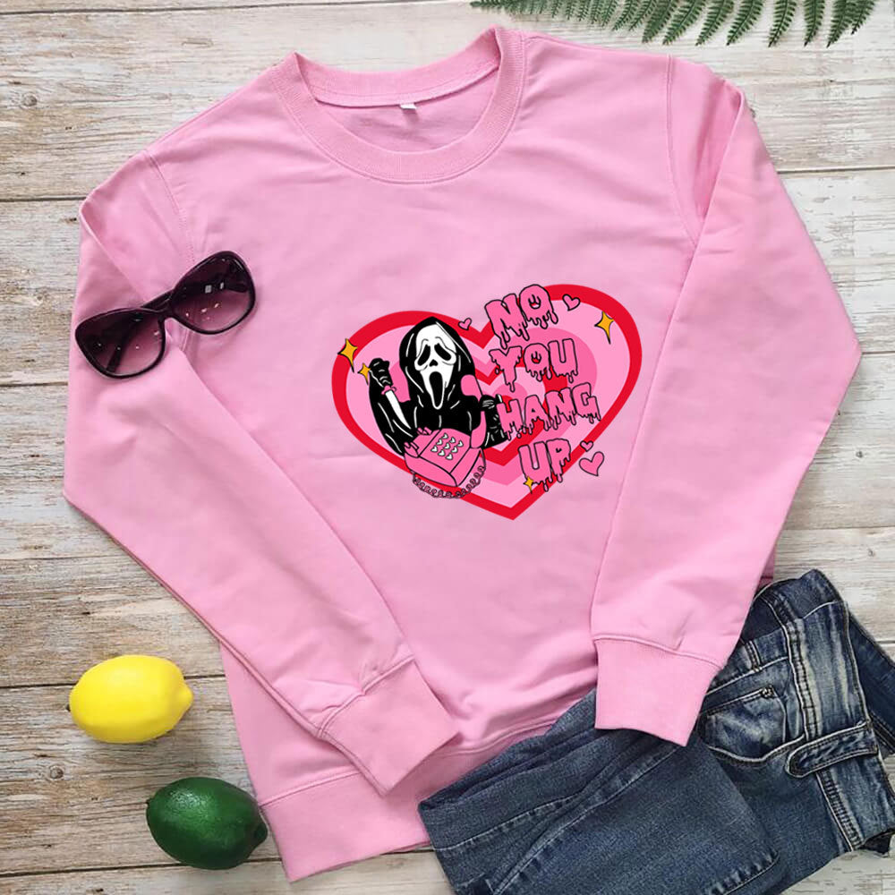Women's Love-Print Loose Crewneck Sweatshirt