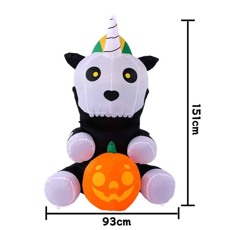 Cross-border Halloween Inflatable Air Model Sitting Skeleton Led Luminous Inflatable Film Courtyard Decoration Ornaments