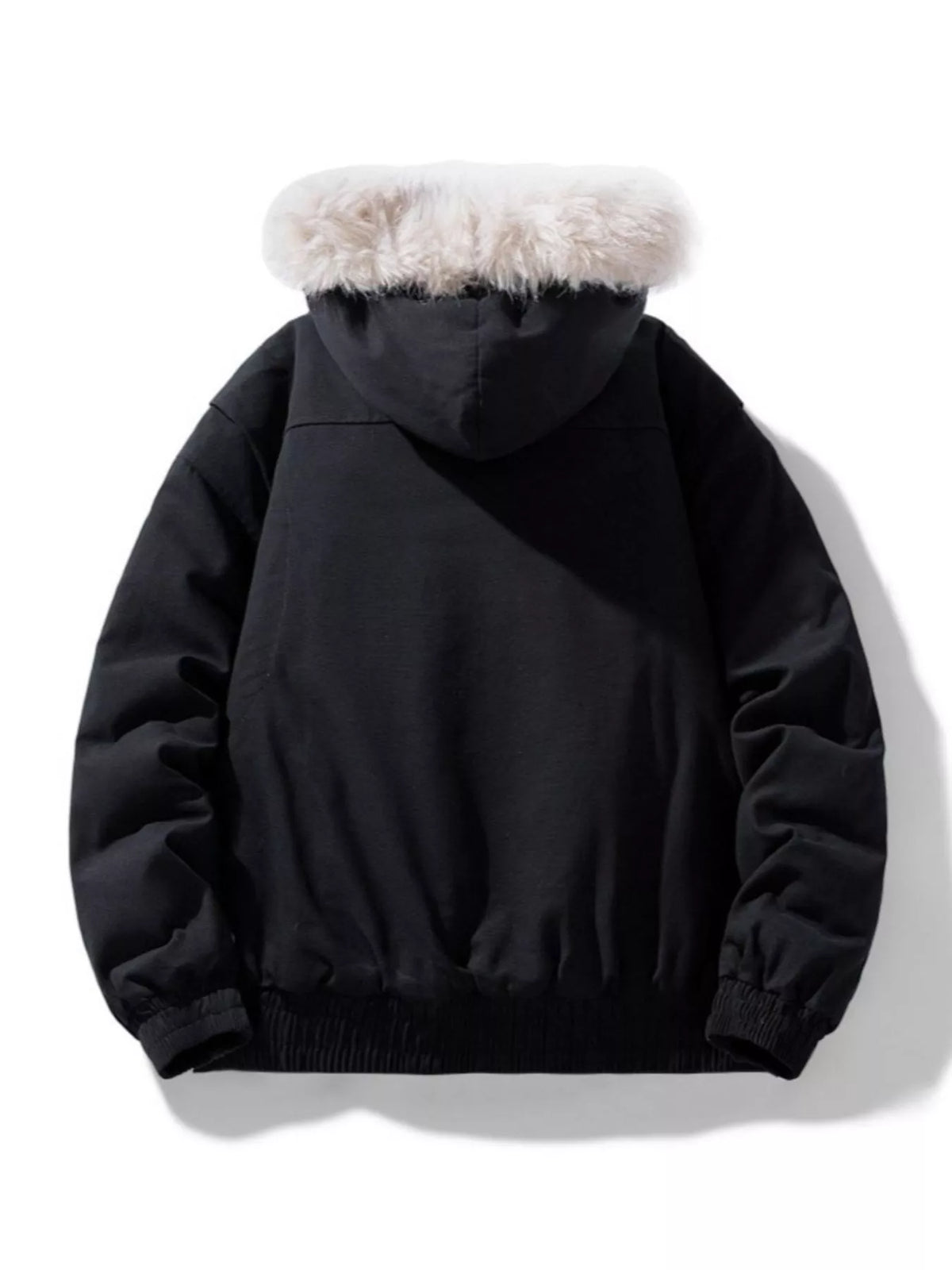 Men's plus size thick hooded zip-up winter coat, view 4