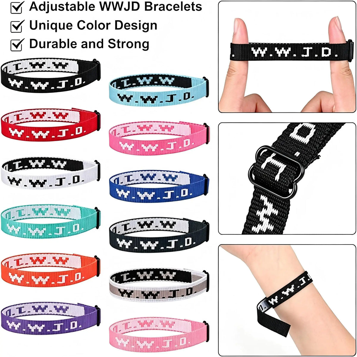 WWJD Nylon Bracelet Pack – 10 or 20 Pieces