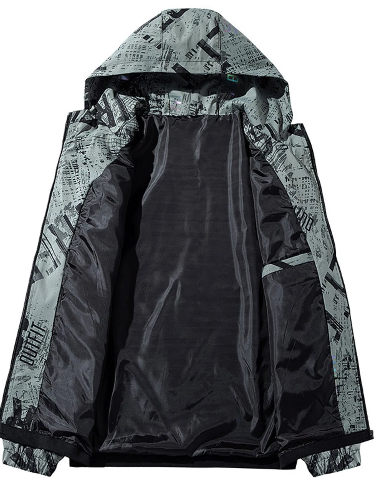 Men's plus size thick hooded zip-up jacket, view 3