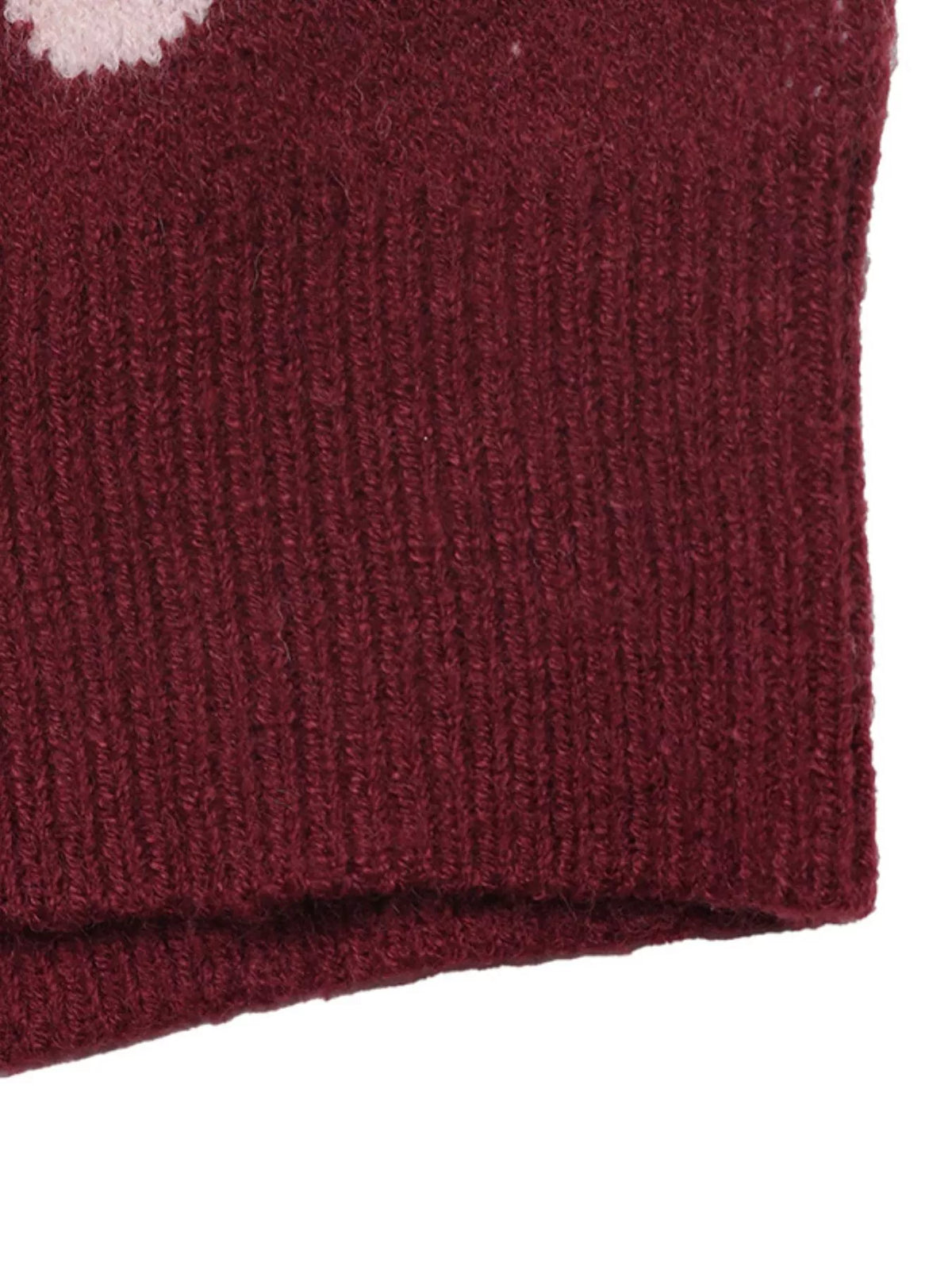 Burgundy polka dot collared sweater, view 10