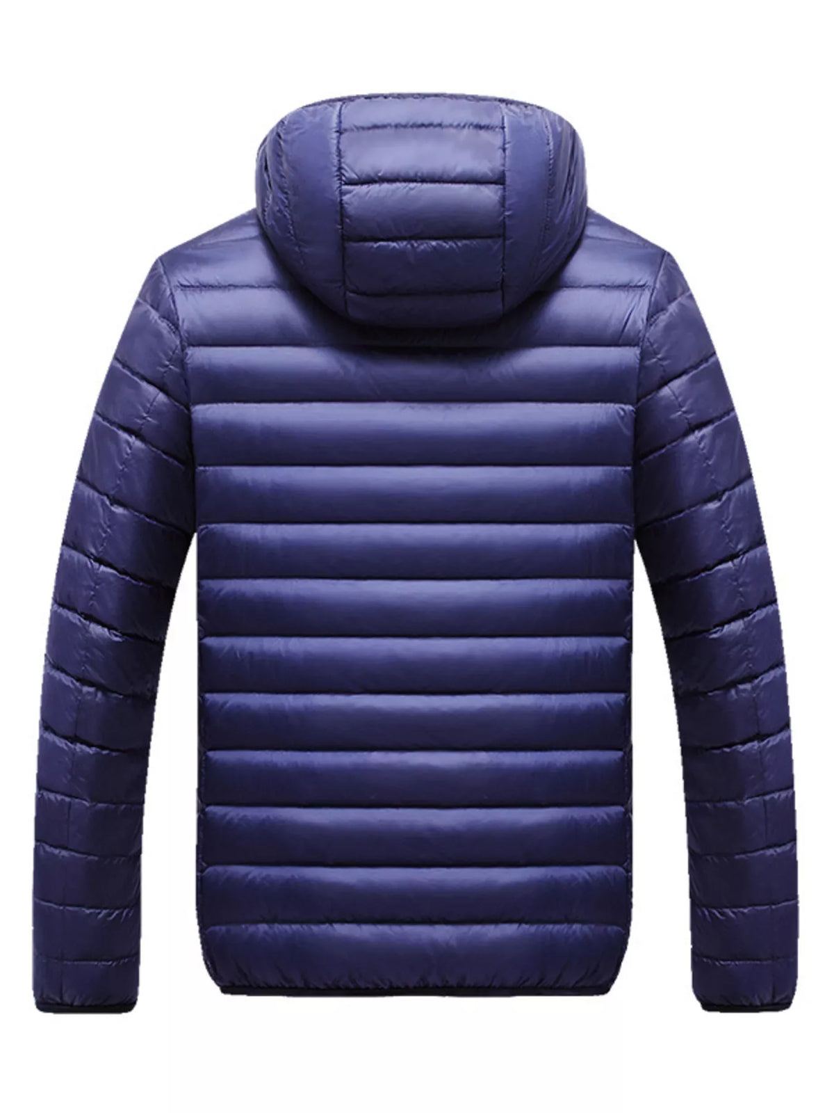 Men's plus size lightweight hooded puffer jacket, view 2