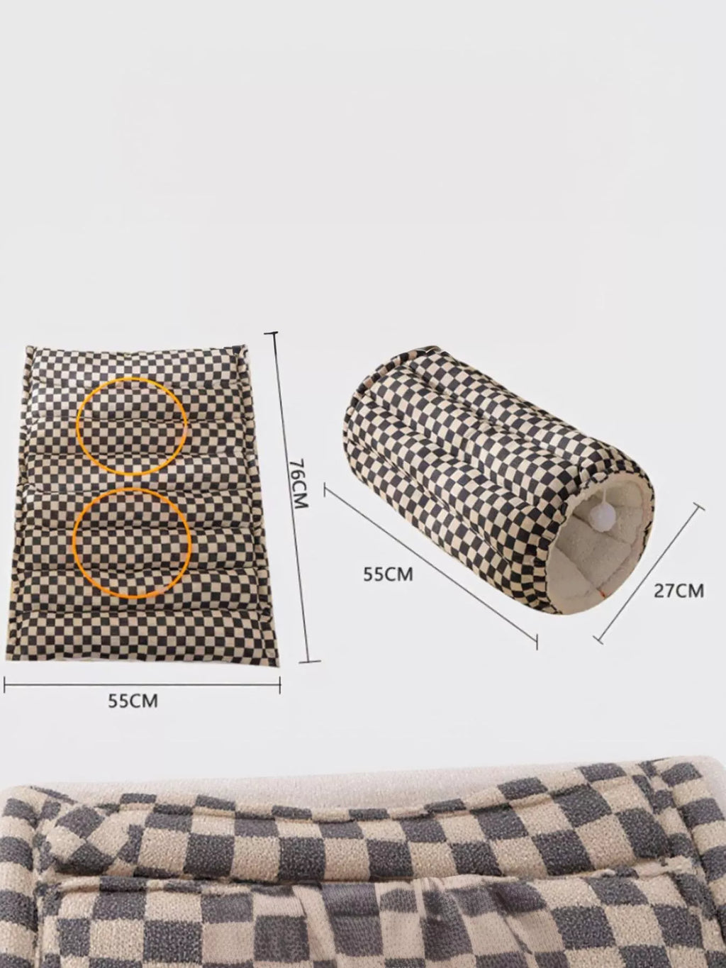 Soft plush pet tunnel nest by Trendsi, featuring a cozy, collapsible design ideal for cats and small dogs.