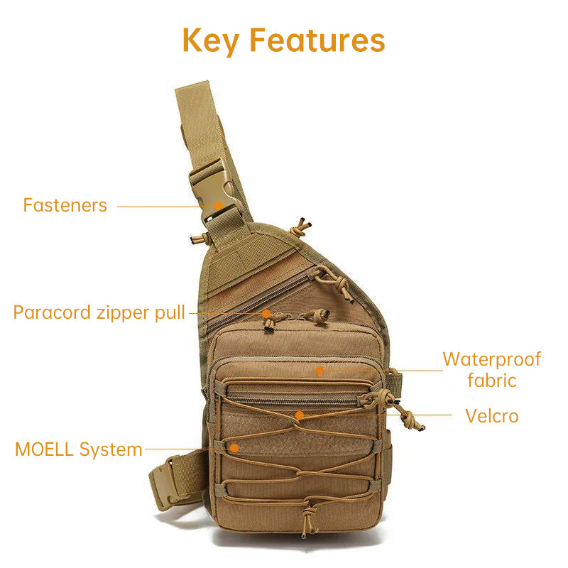 Tactical Concealed Carry Shoulder Bag – Crossbody Chest Pack with Quick Access Gun Holster, Small Sling Backpack for Pistol eprolo