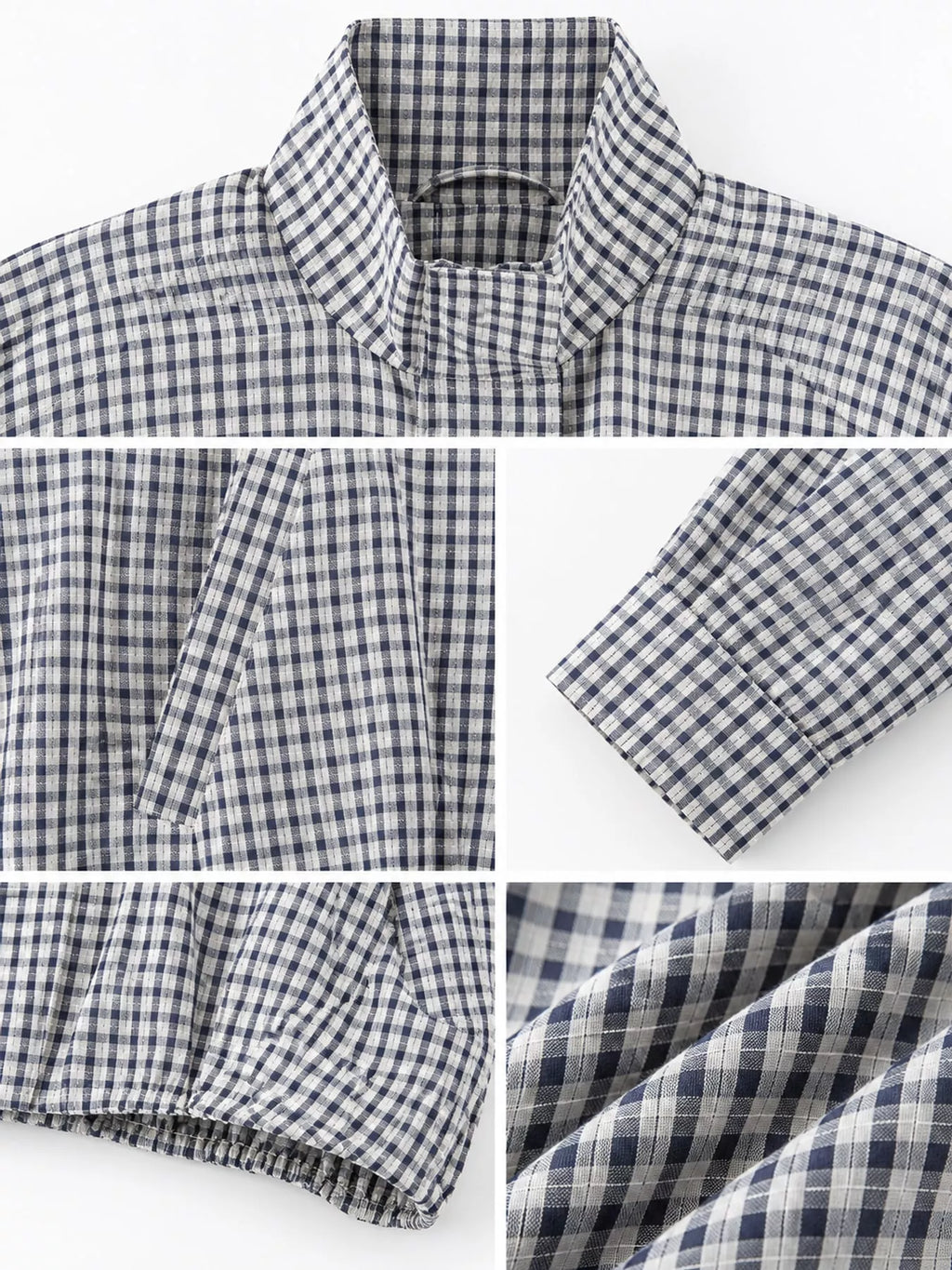 Plaid stand collar cropped jacket, view 4