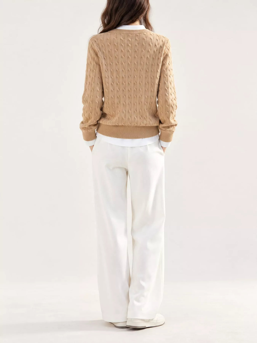 Cable-knit button-down cardigan, view 20