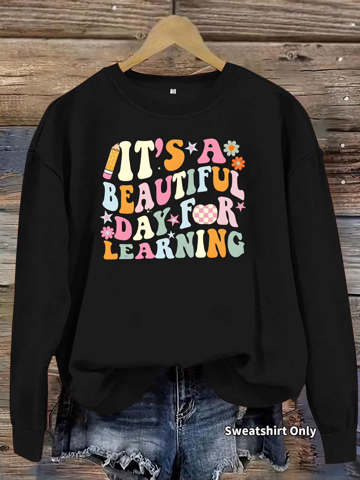 Women's Printed Lantern-Sleeve Sweatshirt