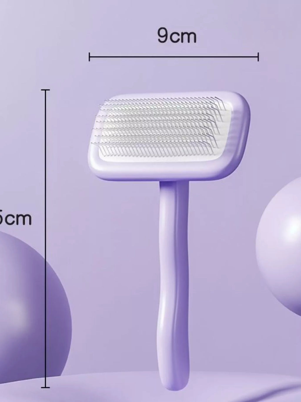 Gentle Pet Hair Remover Slicker Brush by Trendsi with fine metal bristles for gentle grooming of pets' fur.