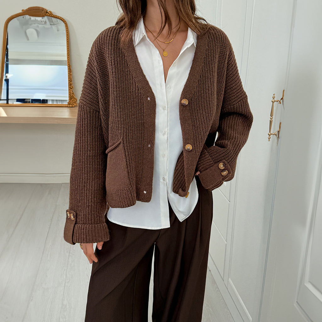 V-Neck Knit Pullover Sweater