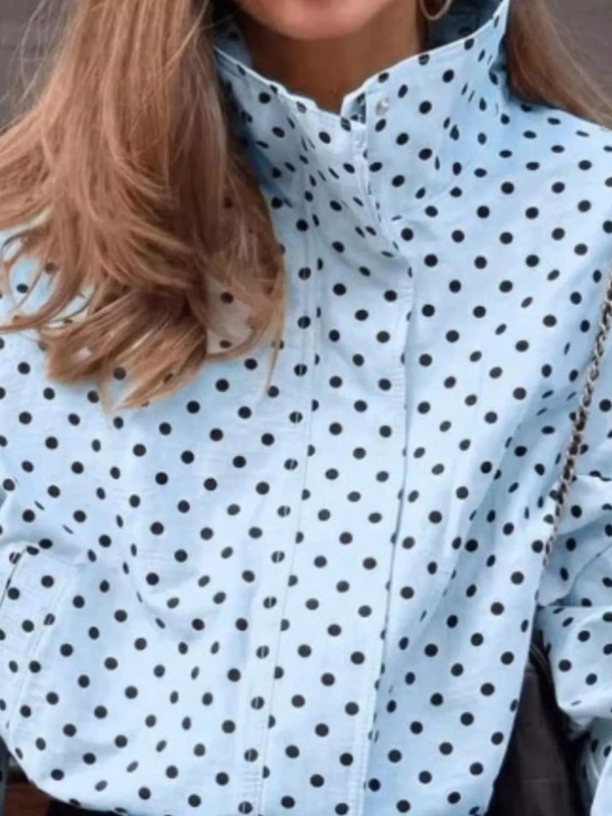 Polka dot zip-up casual jacket, view 11