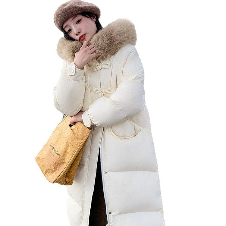 Women's Long Puffer Coat with Large Fur Collar - Winter Fashion Quilted Jacket eprolo