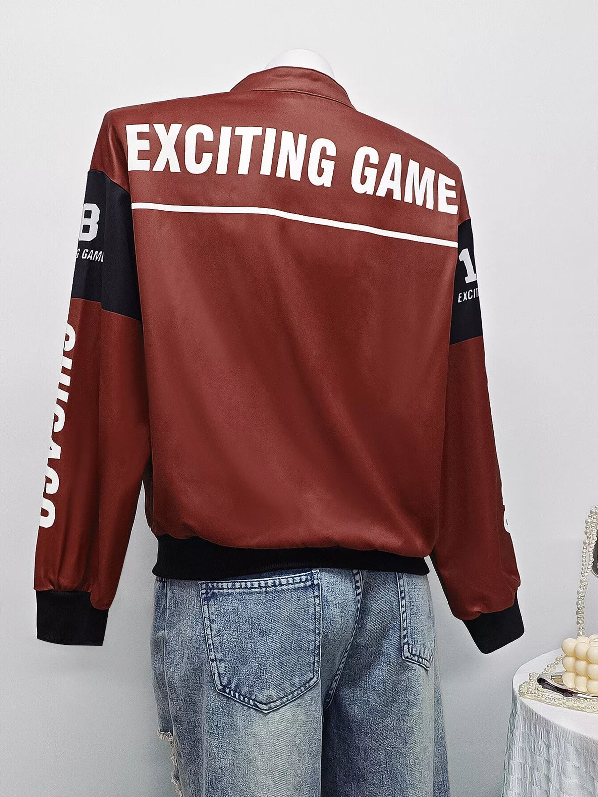 Letter print zip-up jacket, view 27