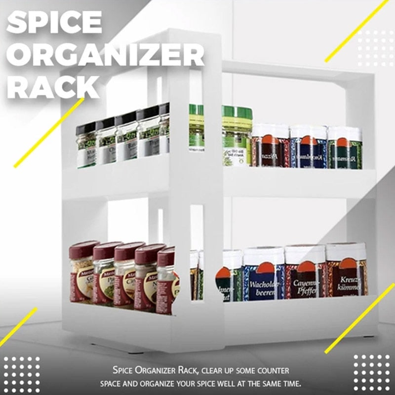 Pull-Out Rotating Kitchen Spice Organizer Rack