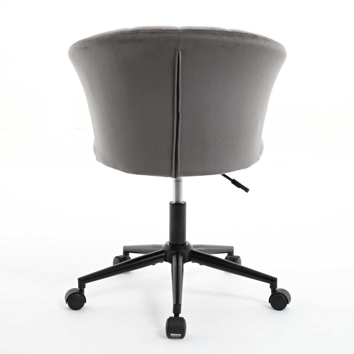 Gray & Black Velvet Swivel Office Chair