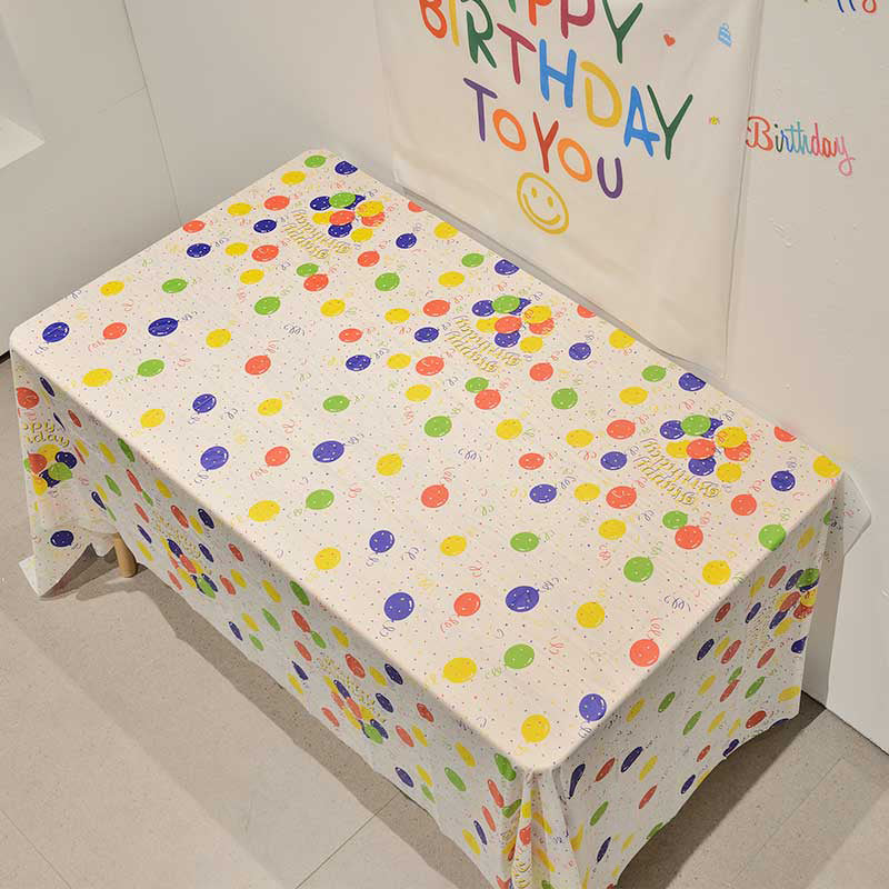 Colorful Balloon Party Tablecloth – 137 × 274 cm