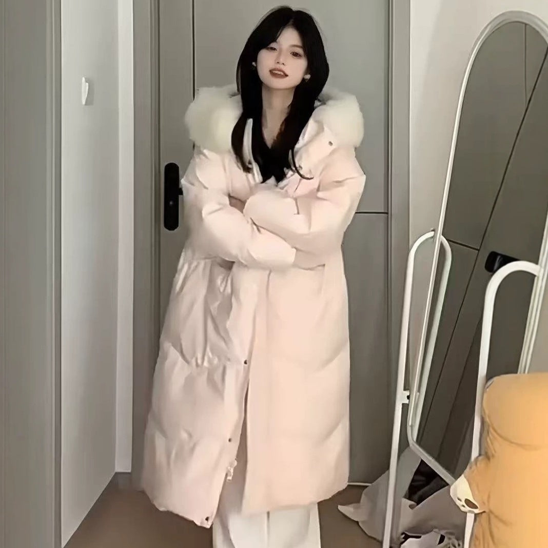 Women's Long Puffer Coat with Large Fur Collar - Winter Fashion Quilted Jacket eprolo