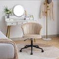 Camel Velvet-Style Swivel Office Chair