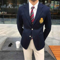 Navy Blue Korean-Style Suit With A High-End Touch For Business Men