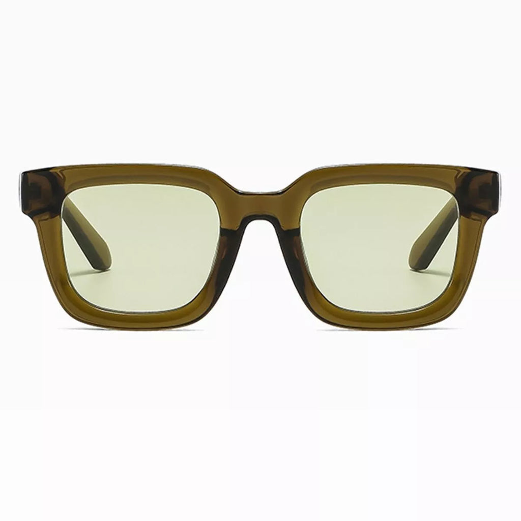 Square frame sunglasses with tinted lenses from Trendsi, featuring a modern design and stylish, reflective eyewear.