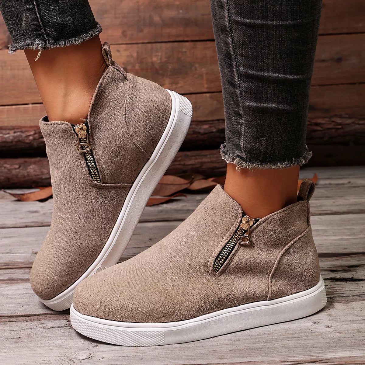 Round toe flat ankle boots, view 21