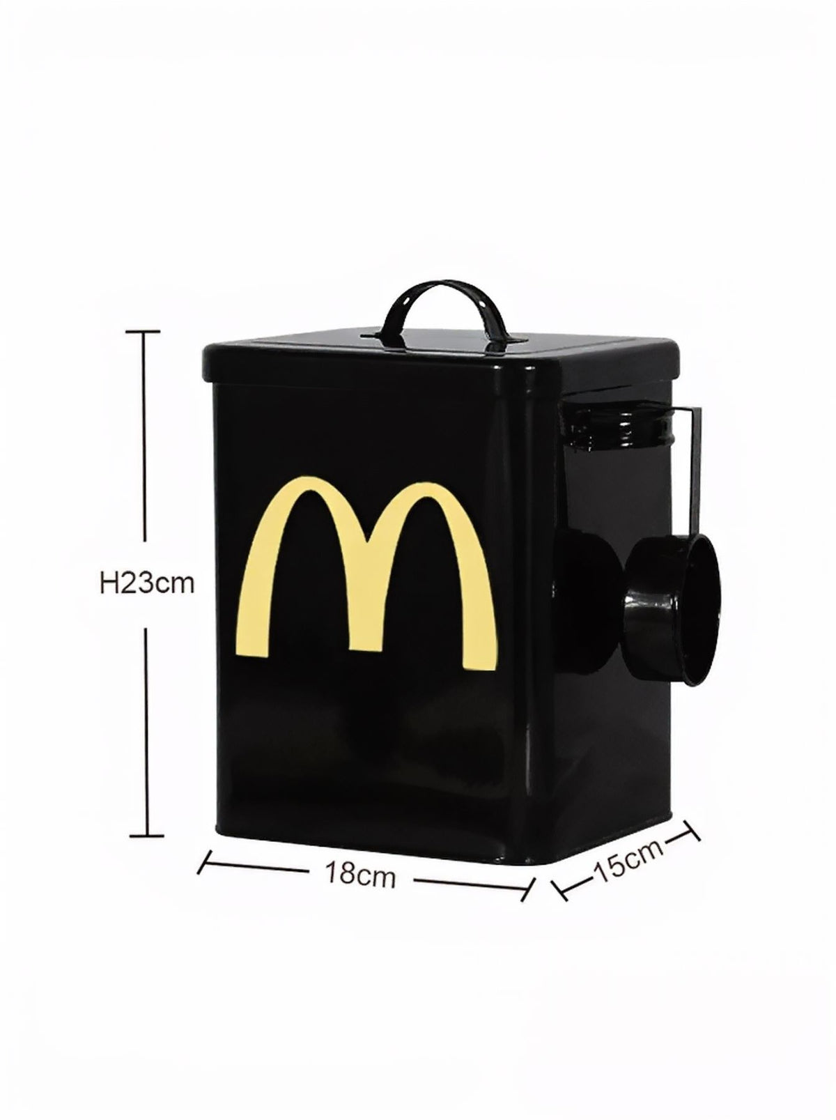 Trendsi McDonald's style pet food storage container with a red and white design, perfect for storing pet food and treats.