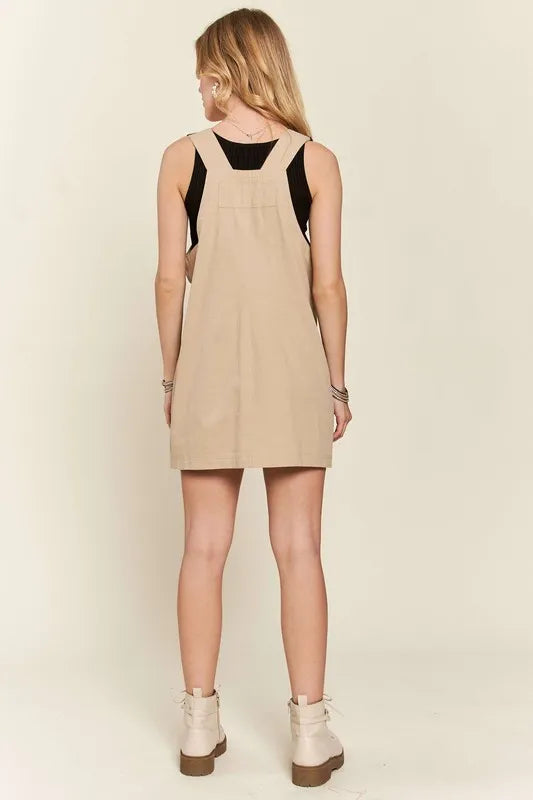Trendsi ADORA adjustable wide strap square neck overall dress with fitted bodice and casual style, shown in the image.