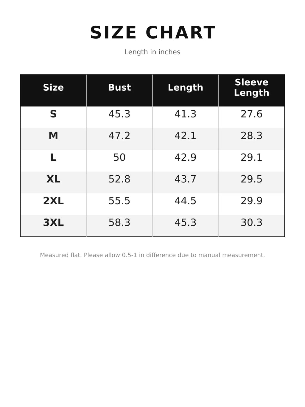 Size chart for plus size longline sherpa-lined hooded zip-up coat