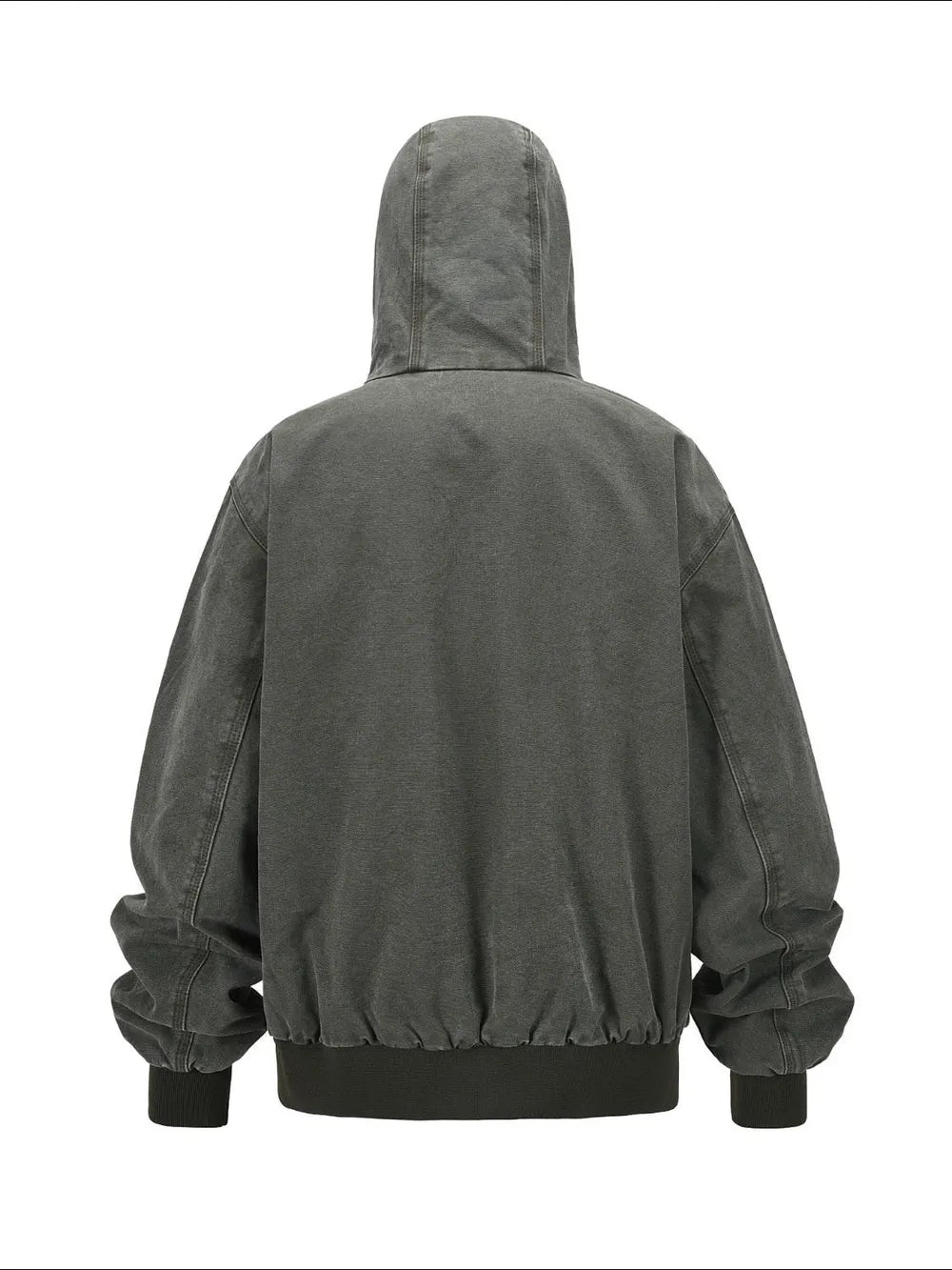 Men's washed zip-up hooded jacket, view 2