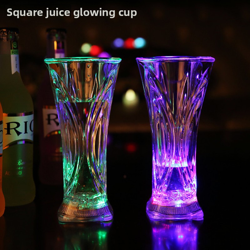 Square High-Footed LED Light-Up Water-Activated Colorful Party Cup PADILLA innovations llc