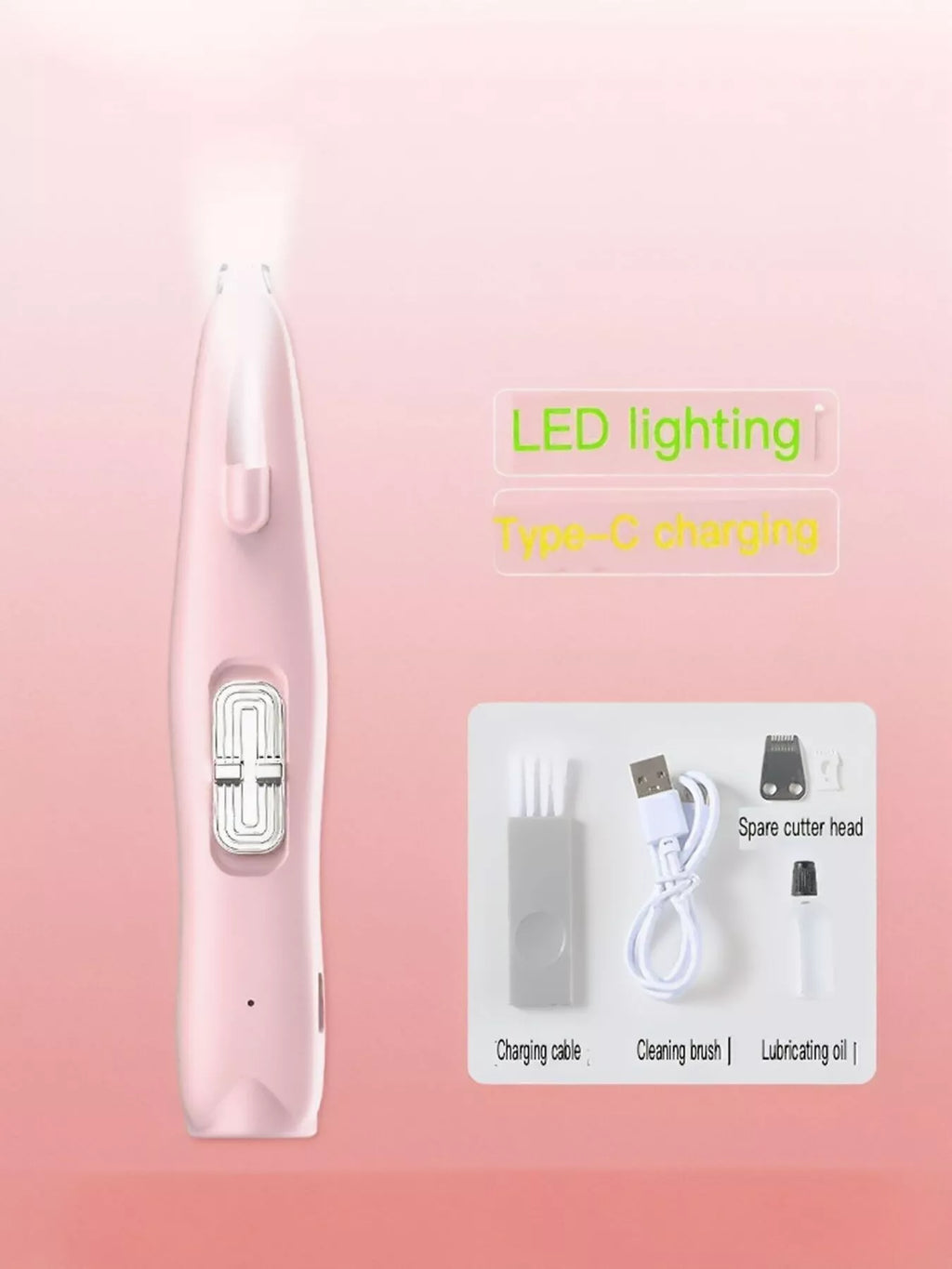Rechargeable pet hair clipper by Trendsi with ergonomic design and stainless steel blades for smooth grooming.