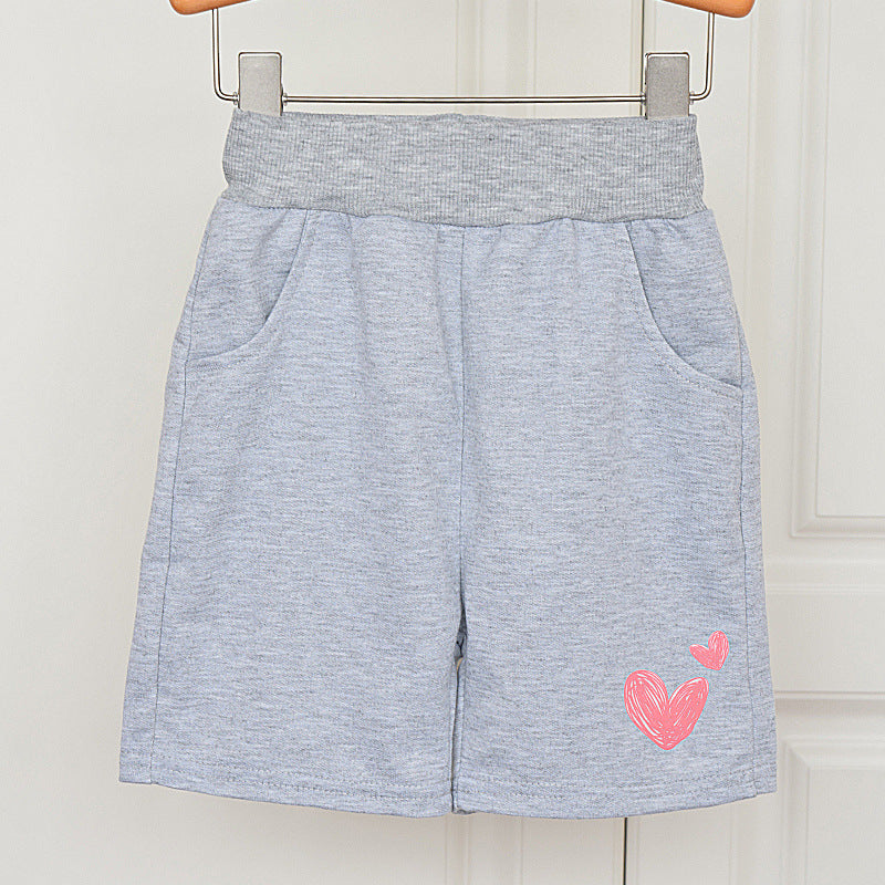 Girls' Cotton Elastic-Waist Summer Shorts