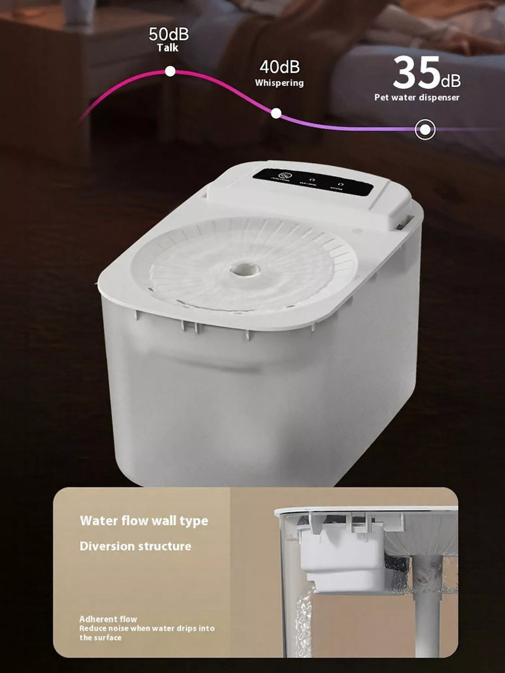 Automatic pet water fountain from Trendsi, featuring a sleek design and multiple drinking spouts for easy pet hydration.