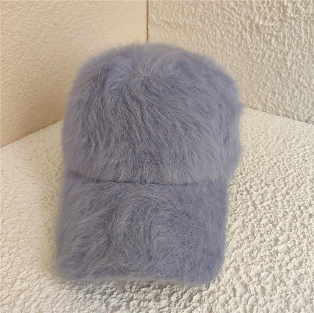 Winter soft imitation fur baseball cap women  Solid color warm baseball caps for women outdoor Casual eprolo