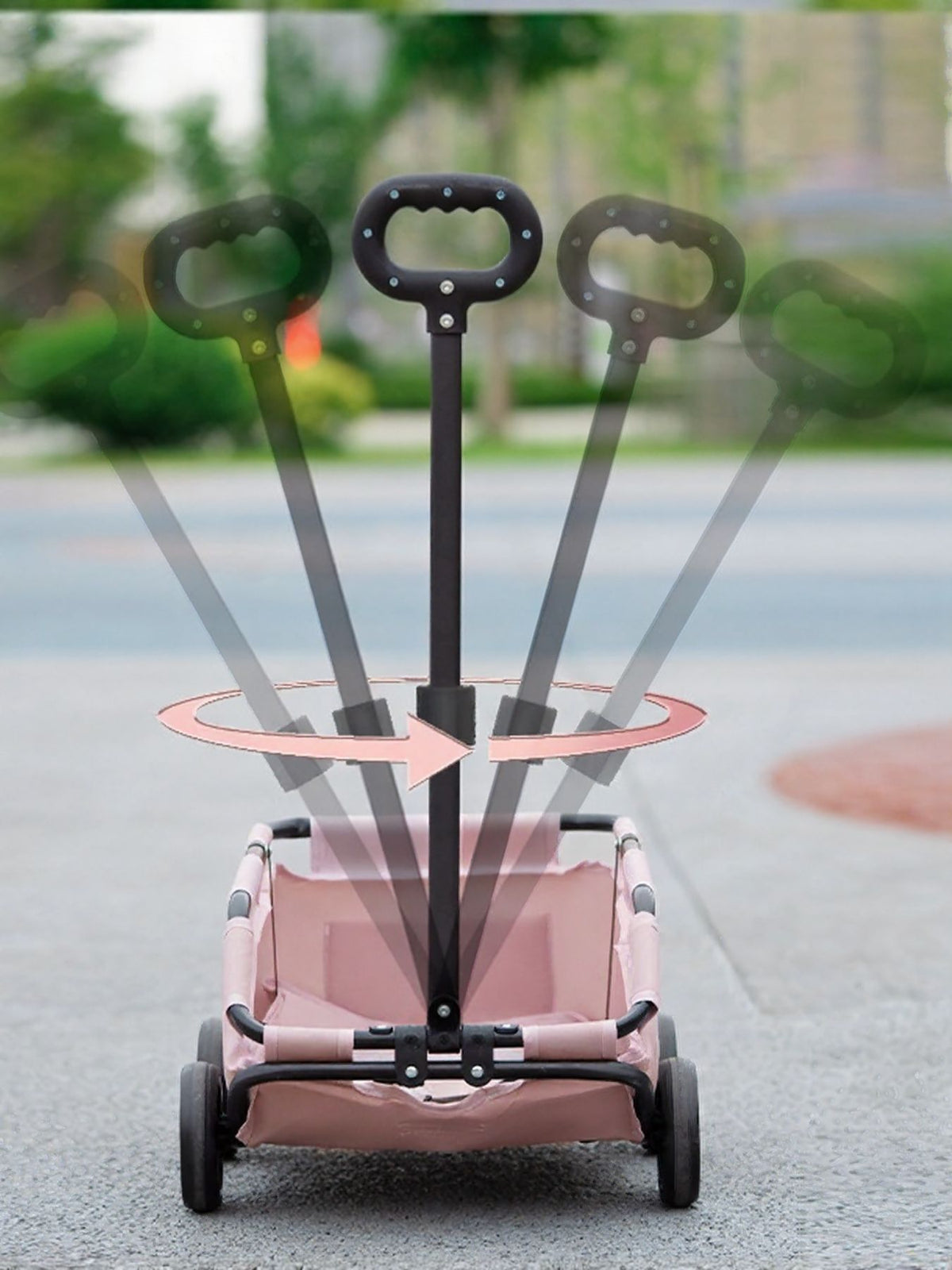 Portable folding pet stroller wagon by Trendsi, featuring a compact design with mesh sides and a foldable frame for easy transport.